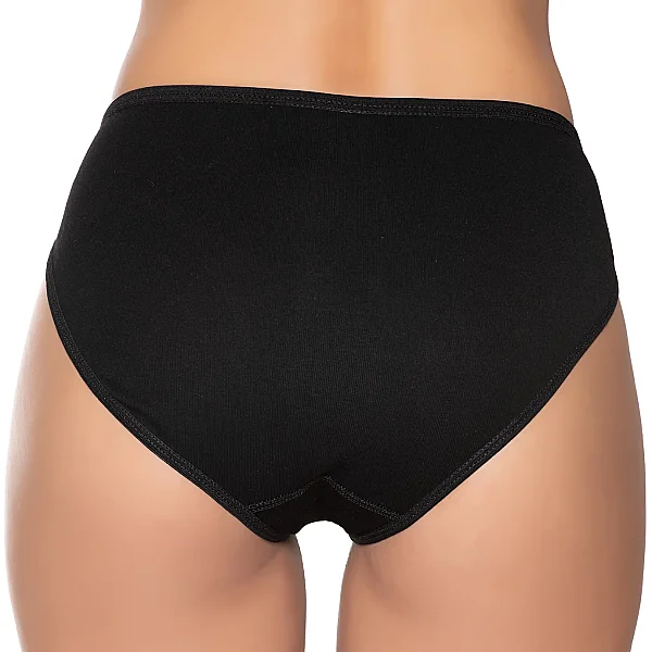 6001 Gümüş Kadın Ribana İnce Bel Bikini 12'li Siyah (1)