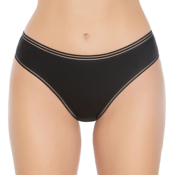 6029 Gümüş Kadın Transparan Bikini 12'li Siyah