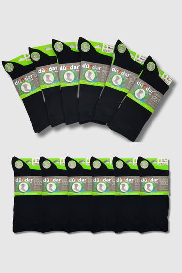 6982 Dündar Erkek Bambu Diyabetik Çorap 12'li Paket Siyah - 9