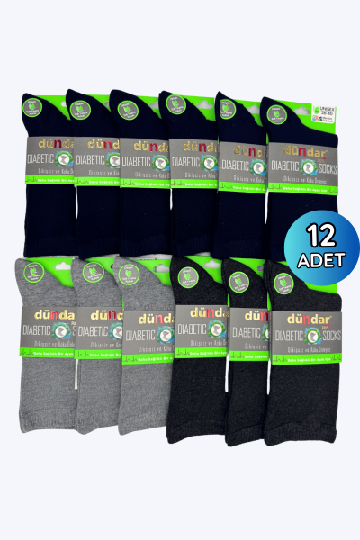 6999 Dündar Bambu Diyabetik Çorap 36-40 12'li Karışık Renk