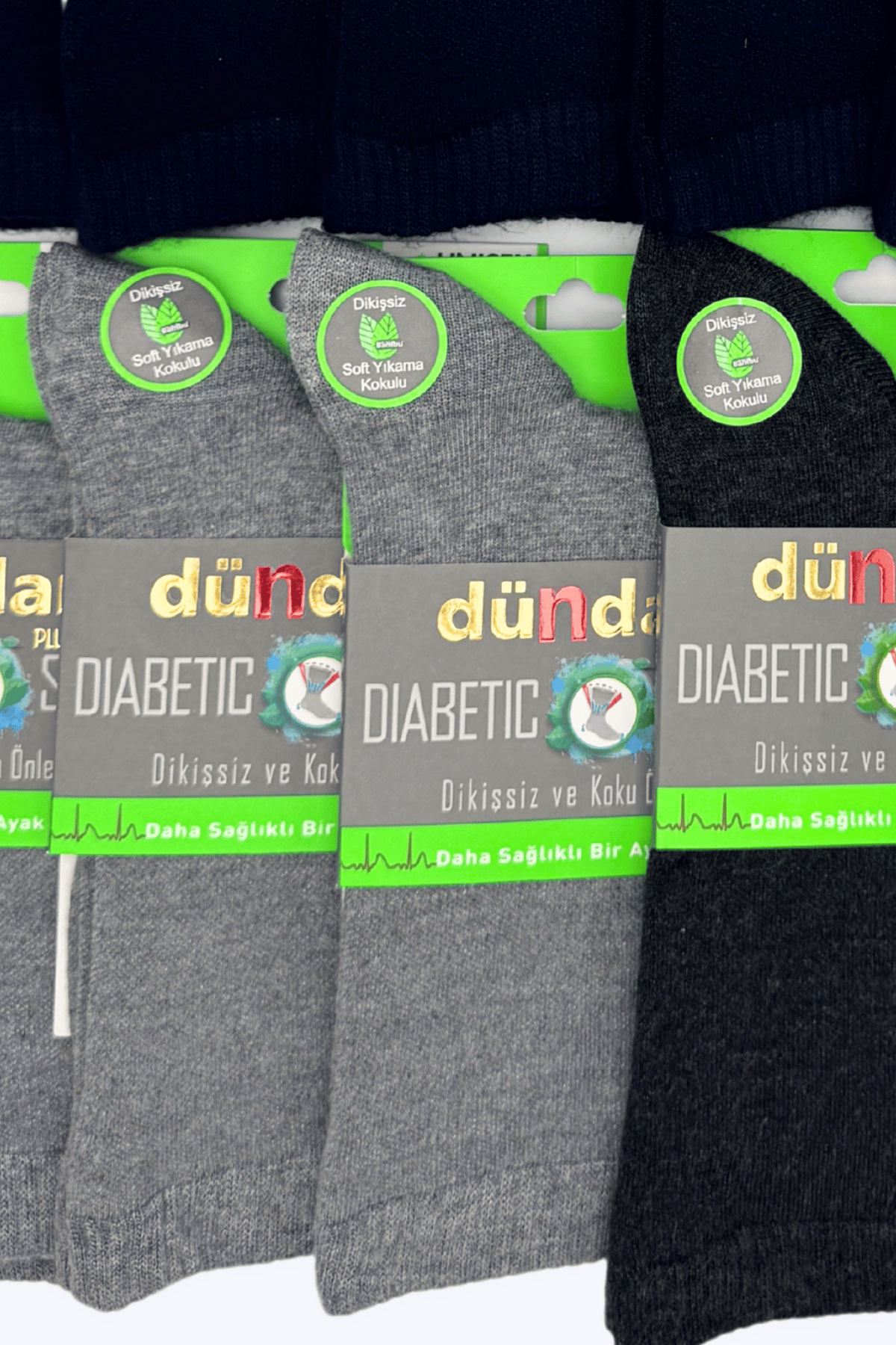 6999 Dündar Bambu Diyabetik Çorap 36-40 12'li Karışık Renk - 3
