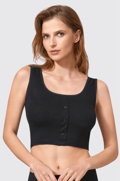 7011 Berrak Kadın Yarım Atlet Siyah