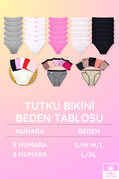 725 Tutku Kadın Safir Bikini 12'li Paket Beyaz - 2