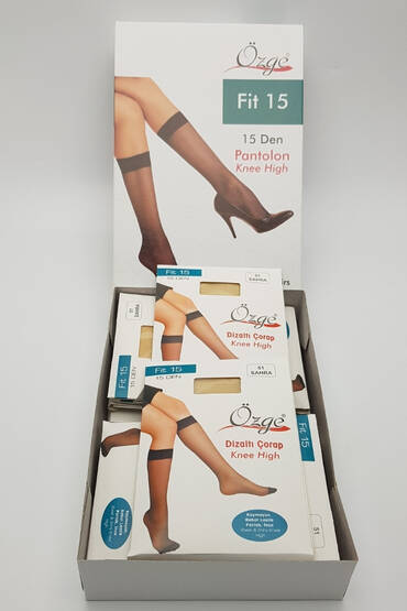 747 Özge Fit 15 Dizaltı Çorap 12'li Paket Sahra - 6