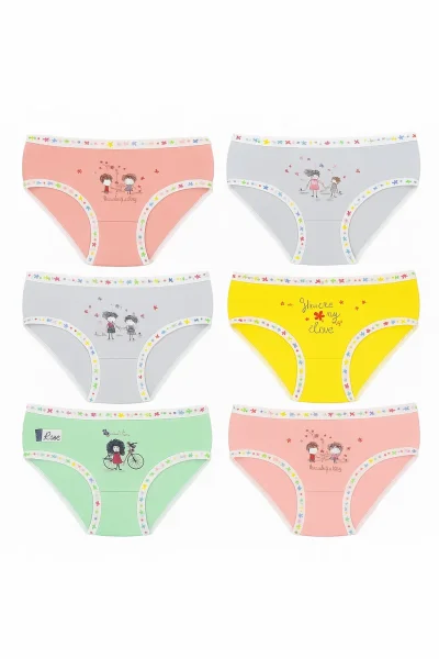 832 Tutku Kız Elastan Önü Baskılı Bikini 12'li Paket Asorti (1)