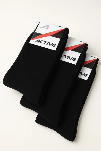 Active Erkek Havlu Çorap 12li Siyah - 2