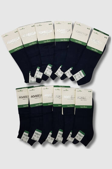 Adabella Erkek Bambu Patik 12'li Paket Lacivert