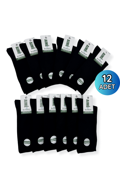 Aime Erkek Diyabetik Çorap 12'li 41-45 Siyah 