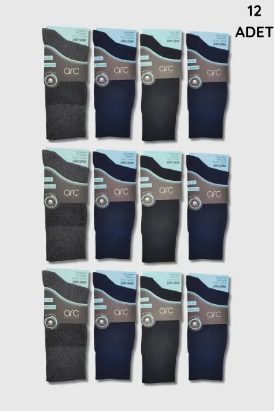 ARC Erkek Diyabetik Çorap 12'li Paket - 1