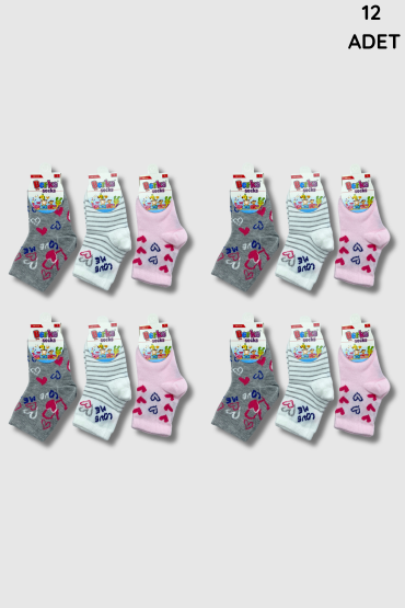 Berka Kız Bebe Çorap 12'li Paket