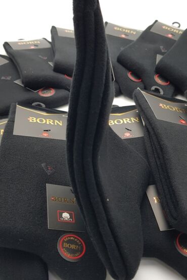 Born Erkek Cotton Havlu Çorap 12'li Paket Siyah - 4