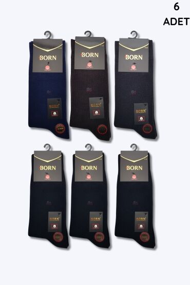 Born Erkek Cotton Havlu Çorap 6'lı Paket Asorti