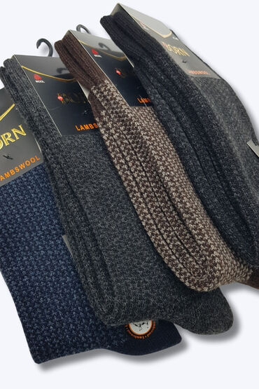 Born Erkek Lambswool Havlu Çorap 12'li Paket Asorti - 3