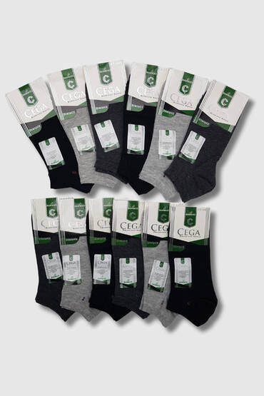 Çega Erkek Bambu Patik 12'li Paket - 1