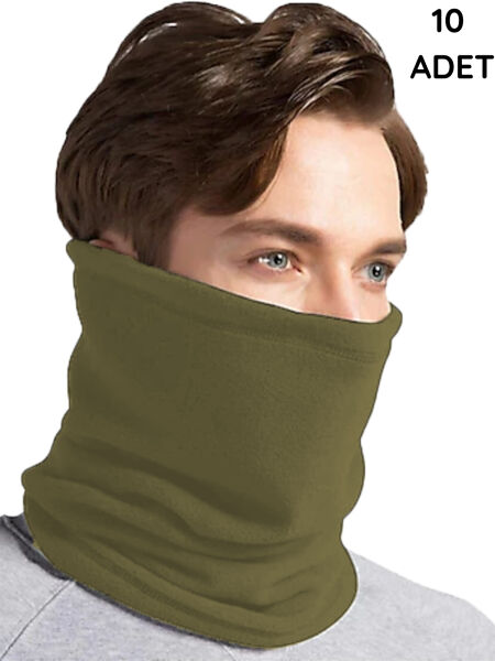 Düz Polar Boyunluk 10'lu Haki
