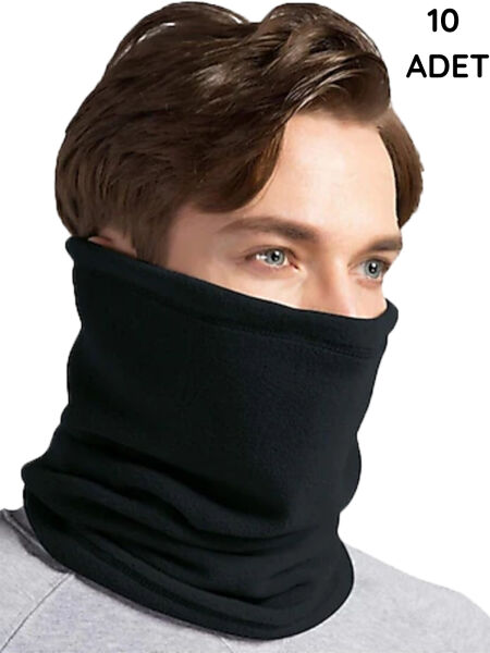 Düz Polar Boyunluk 10'lu Siyah