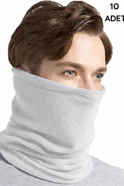 Düz Polar Boyunluk 10'lu Gri