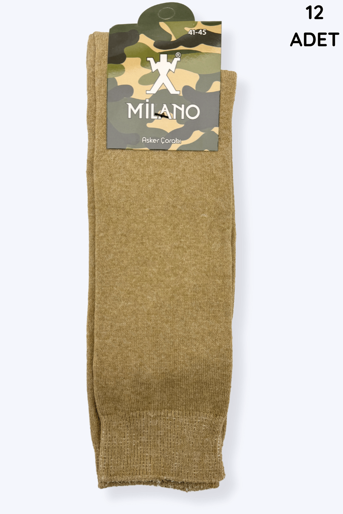 Milano Erkek Asker Çorabı 12'li Haki - 1