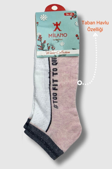 Milano Kadın Taban Havlu Patik 12'li - 4