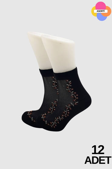 Miss Madam Tül Patik 12'li Paket 138 Siyah