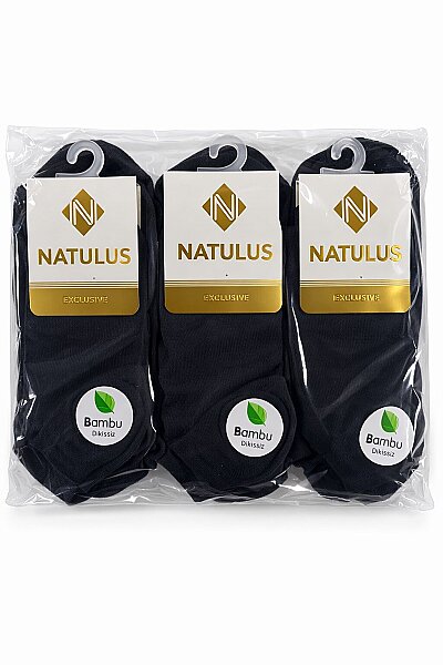 Natulus Kadın Bambu Patik 12'li Siyah (1)