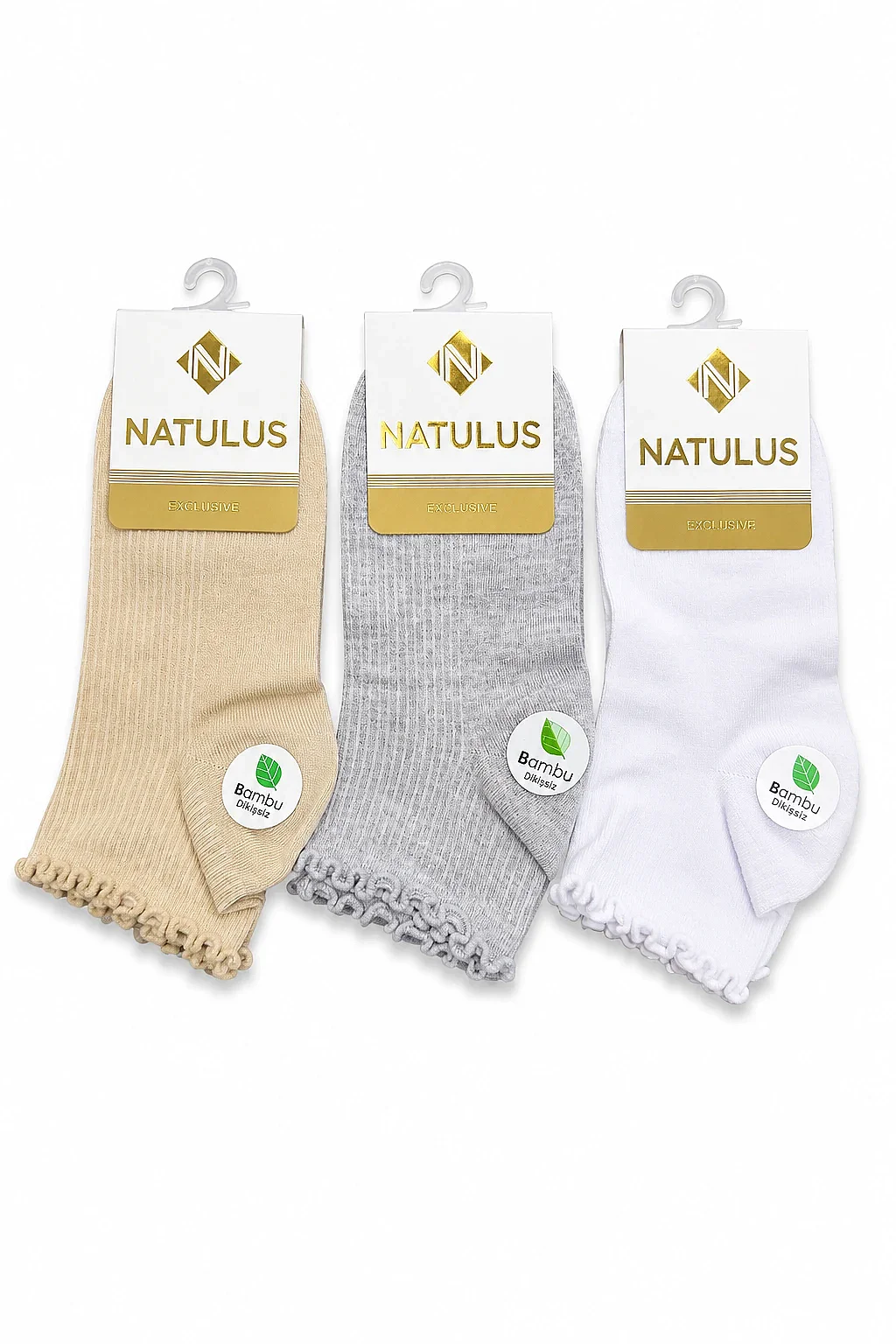 Natulus Kadın Fırfırlı Patik 12li Karışık - 2