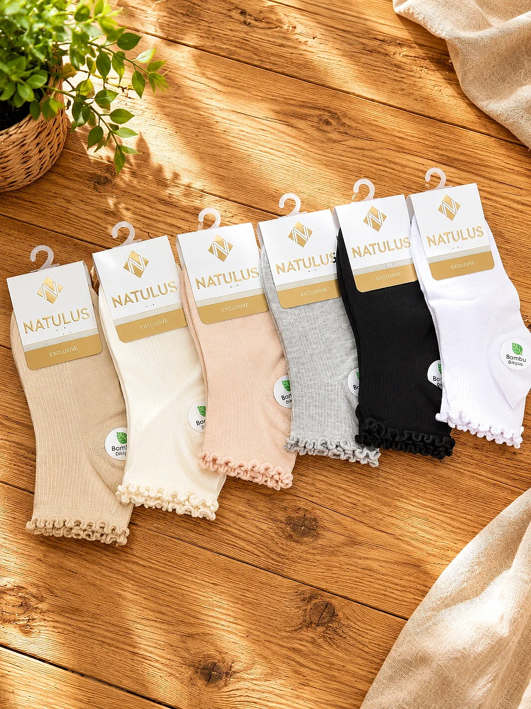 Natulus Kadın Fırfırlı Patik 12li Karışık - 1