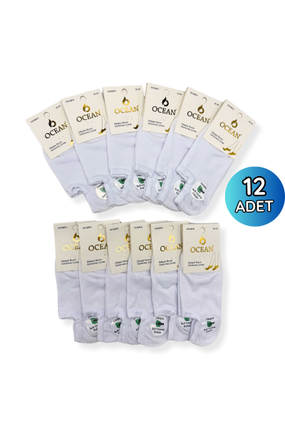 Ocean Kadın Sneakers Patik 12'li Beyaz (1)