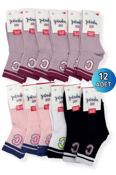 Panda Kız Çocuk Kolej Patik 12'li
