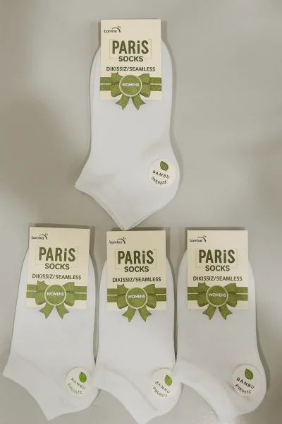 Paris Kadın Bambu Patik 12'li Beyaz (1)