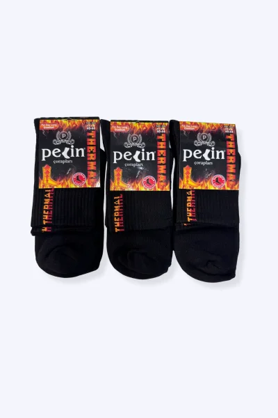 Pelin Erkek Termal Konç Patik 12li Siyah