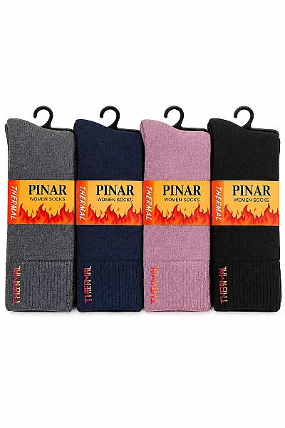 Pınar Kadın Yıkamalı Termal Çorap 12'li Karışık