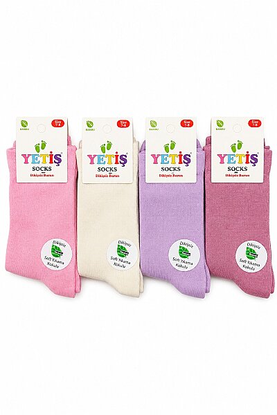 Yetiş Çocuk Bambu Çorap 12li Açık Asorti 