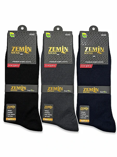 Zemin Erkek Bambu Yazlık Çorap Karışık Renk 12li